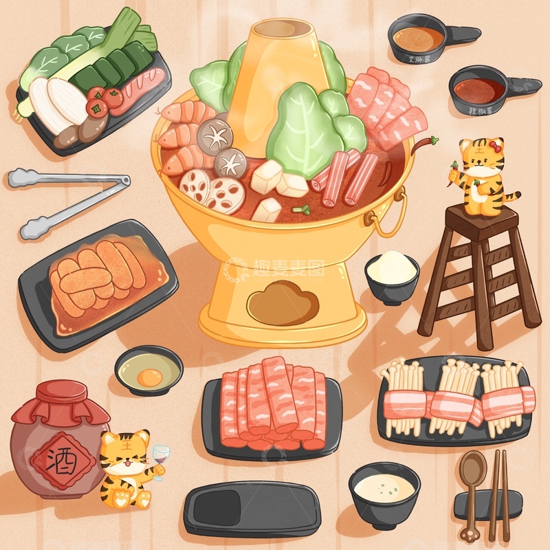 高清大图下载【趣麦麦图】没有什么是一顿火锅解决不了的