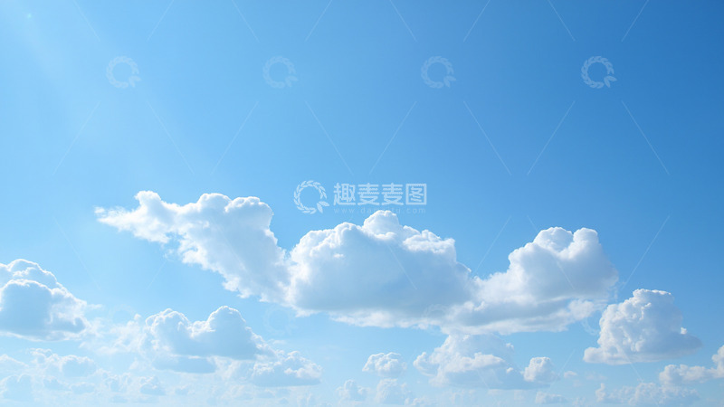 高清大图下载【趣麦麦图】晴朗天气晴空万里白云云朵漂浮场景1