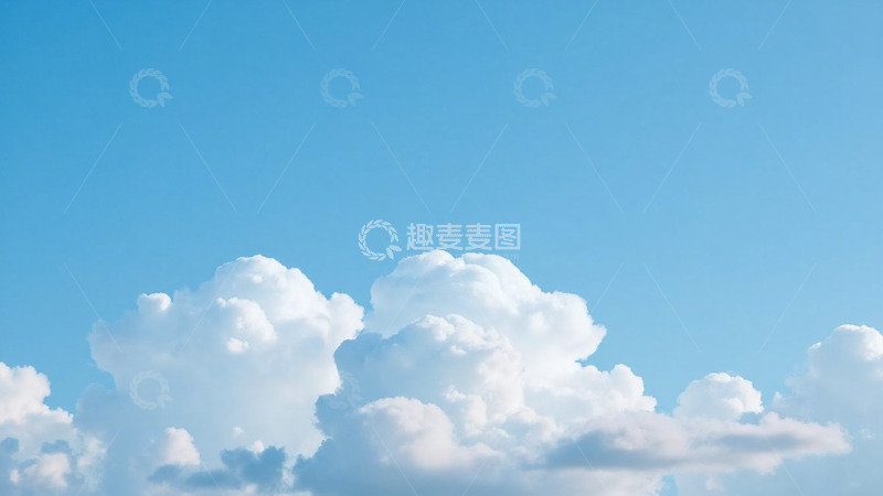 高清大图下载【趣麦麦图】晴朗天气晴空万里白云云朵漂浮场景2
