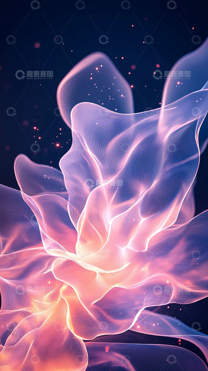 高清大图下载【趣麦麦图】梦幻光波抽象艺术背景