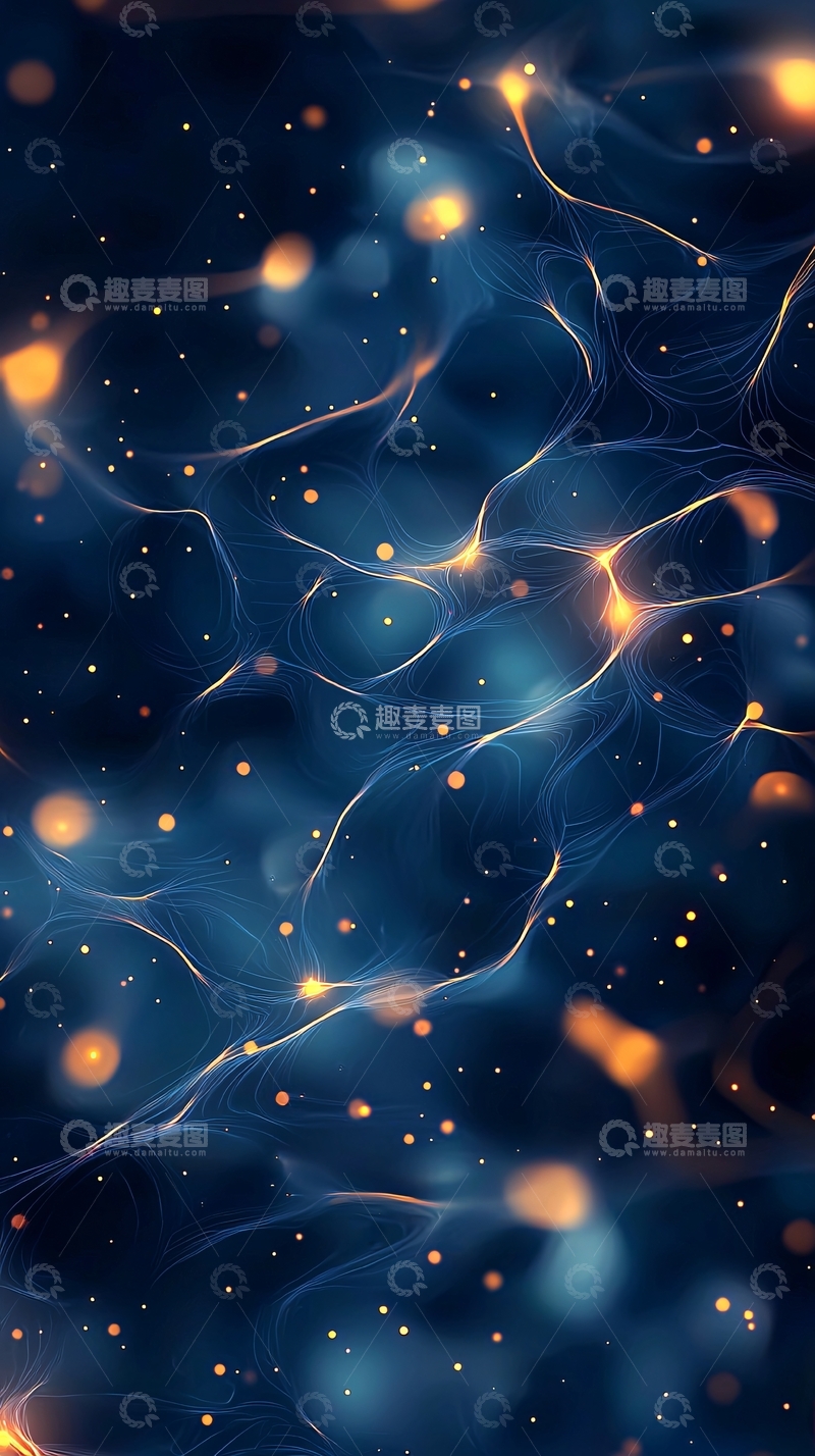 高清大图下载【趣麦麦图】蓝色光点抽象艺术背景