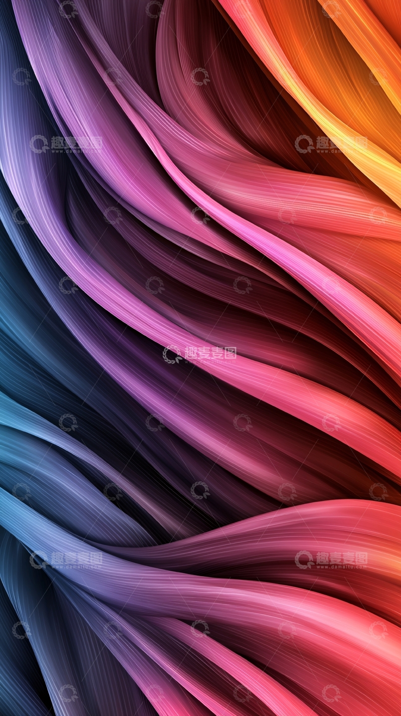 高清大图下载【趣麦麦图】抽象色彩流动线条背景