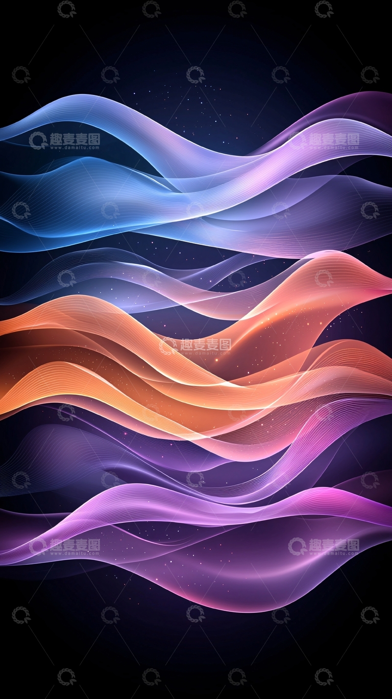 高清大图下载【趣麦麦图】抽象波浪线条背景图