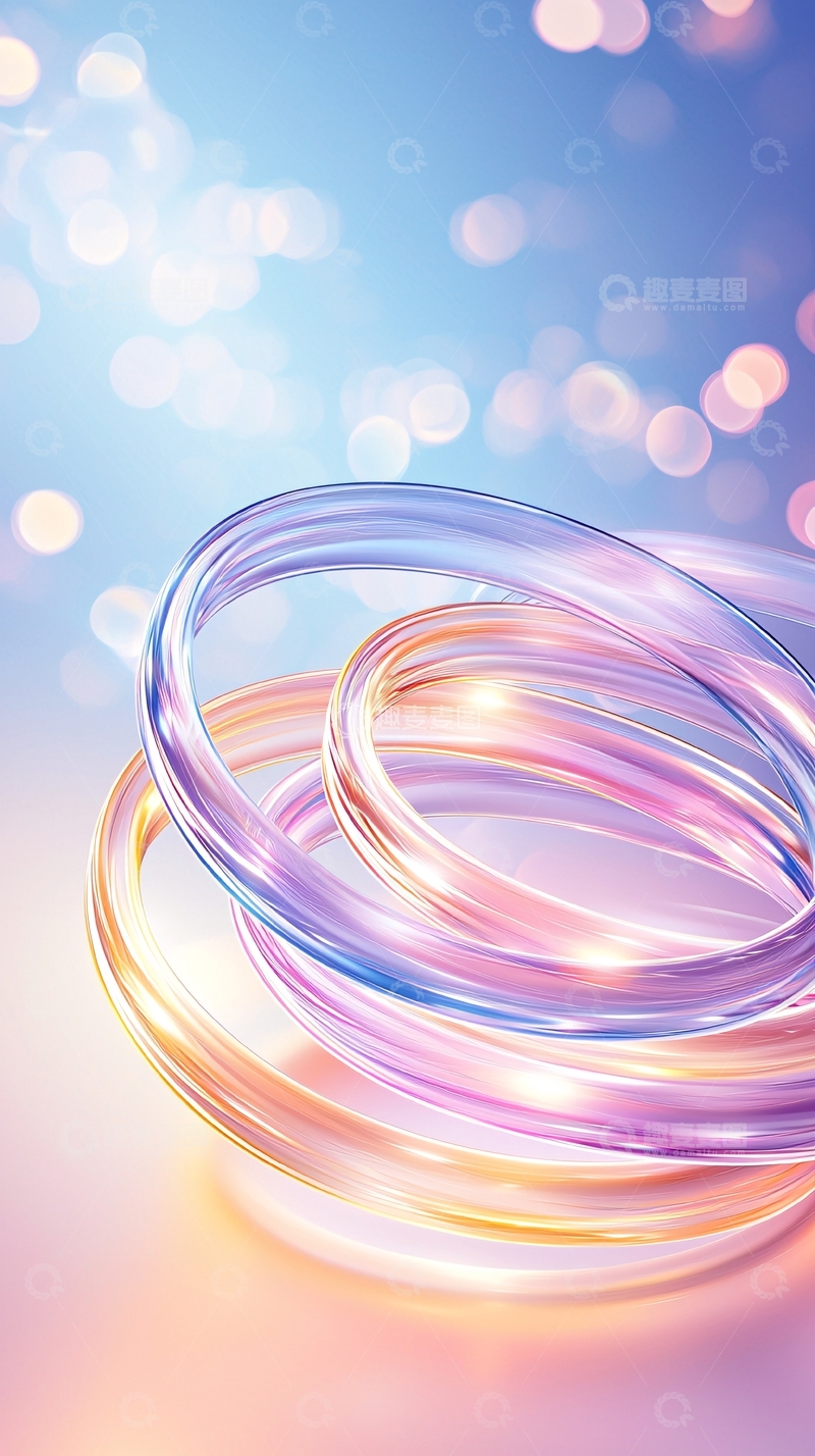 高清大图下载【趣麦麦图】梦幻光圈动态线条背景