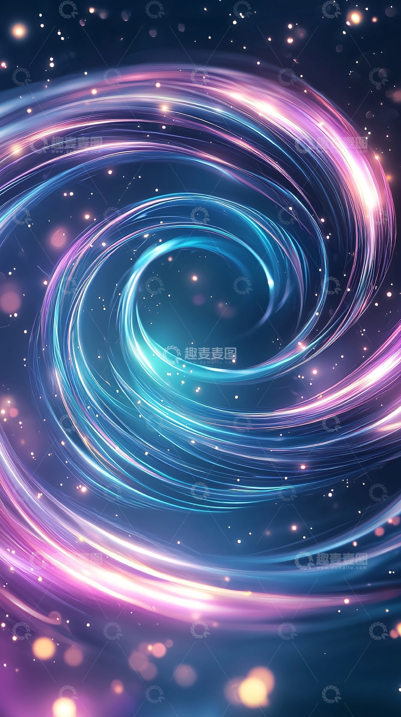 高清大图下载【趣麦麦图】梦幻星空漩涡背景图