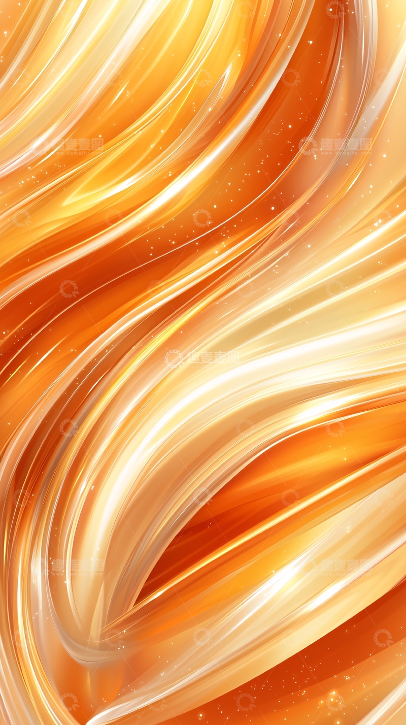 高清大图下载【趣麦麦图】橙色渐变流动线条背景