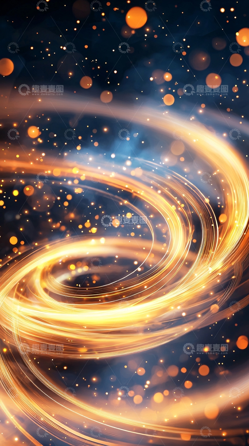高清大图下载【趣麦麦图】金色光晕旋转动态背景