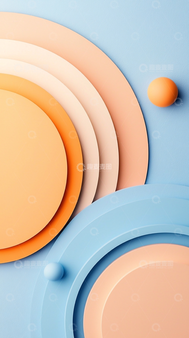 高清大图下载【趣麦麦图】抽象几何圆形背景素材