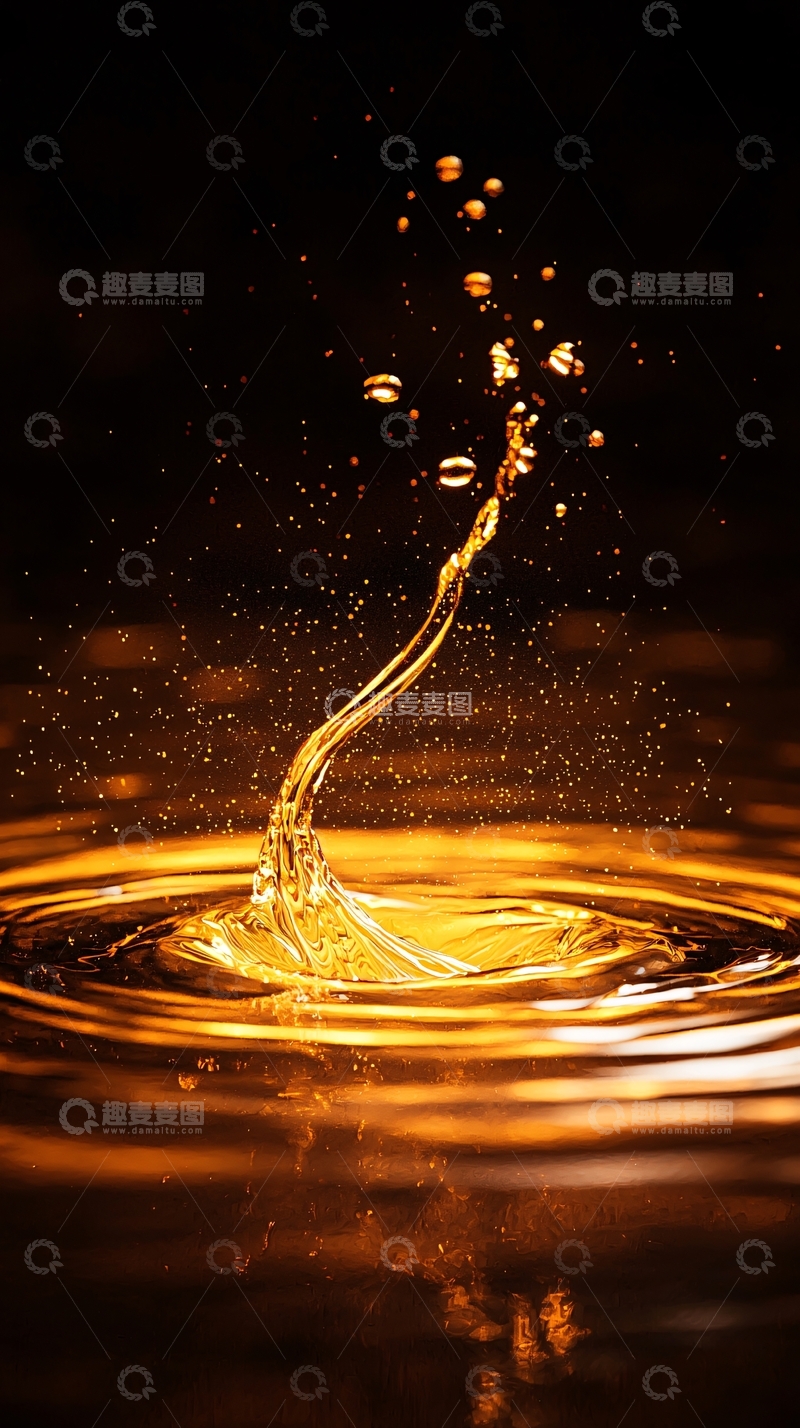 高清大图下载【趣麦麦图】金色水滴动态效果