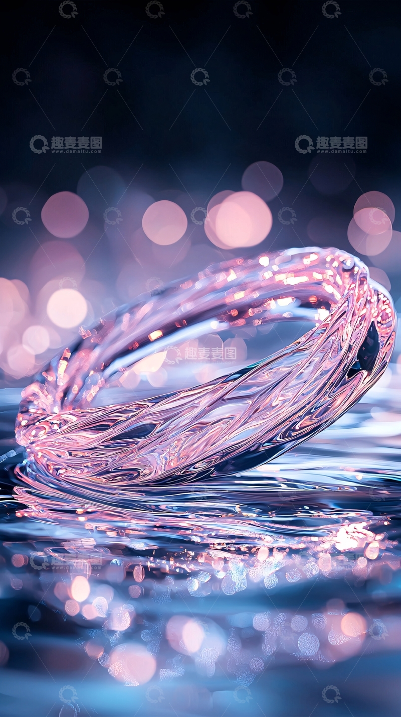 高清大图下载【趣麦麦图】水波纹玻璃戒指