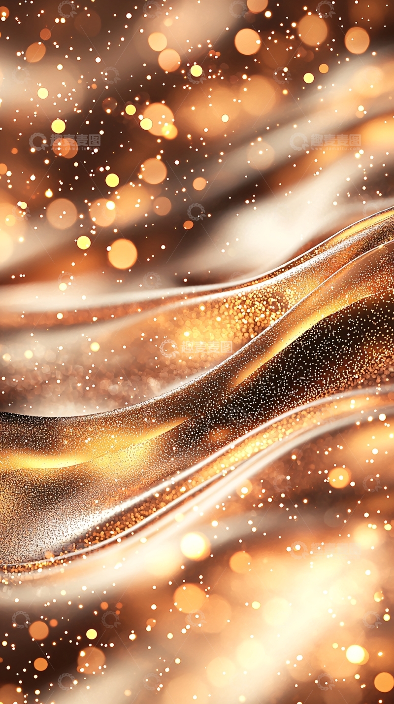 高清大图下载【趣麦麦图】金色波纹光斑背景