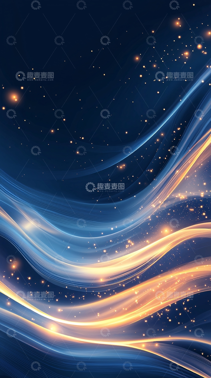 高清大图下载【趣麦麦图】梦幻星空流动线条背景