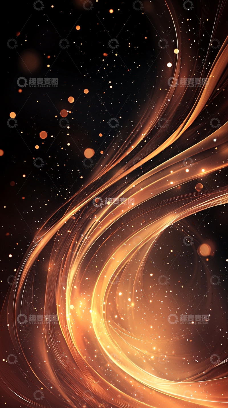 高清大图下载【趣麦麦图】金色光带星空背景