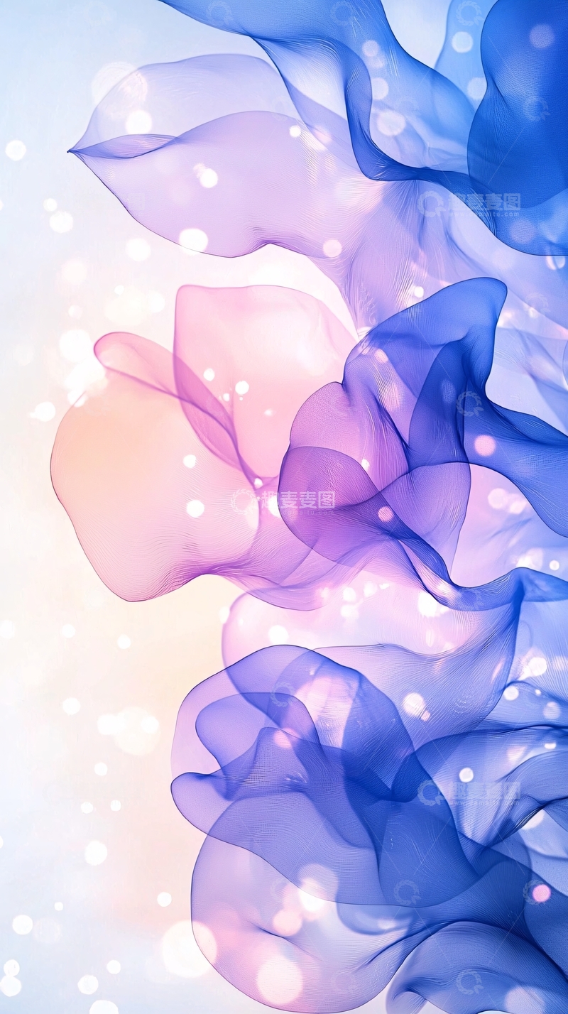 高清大图下载【趣麦麦图】梦幻渐变色花瓣背景图