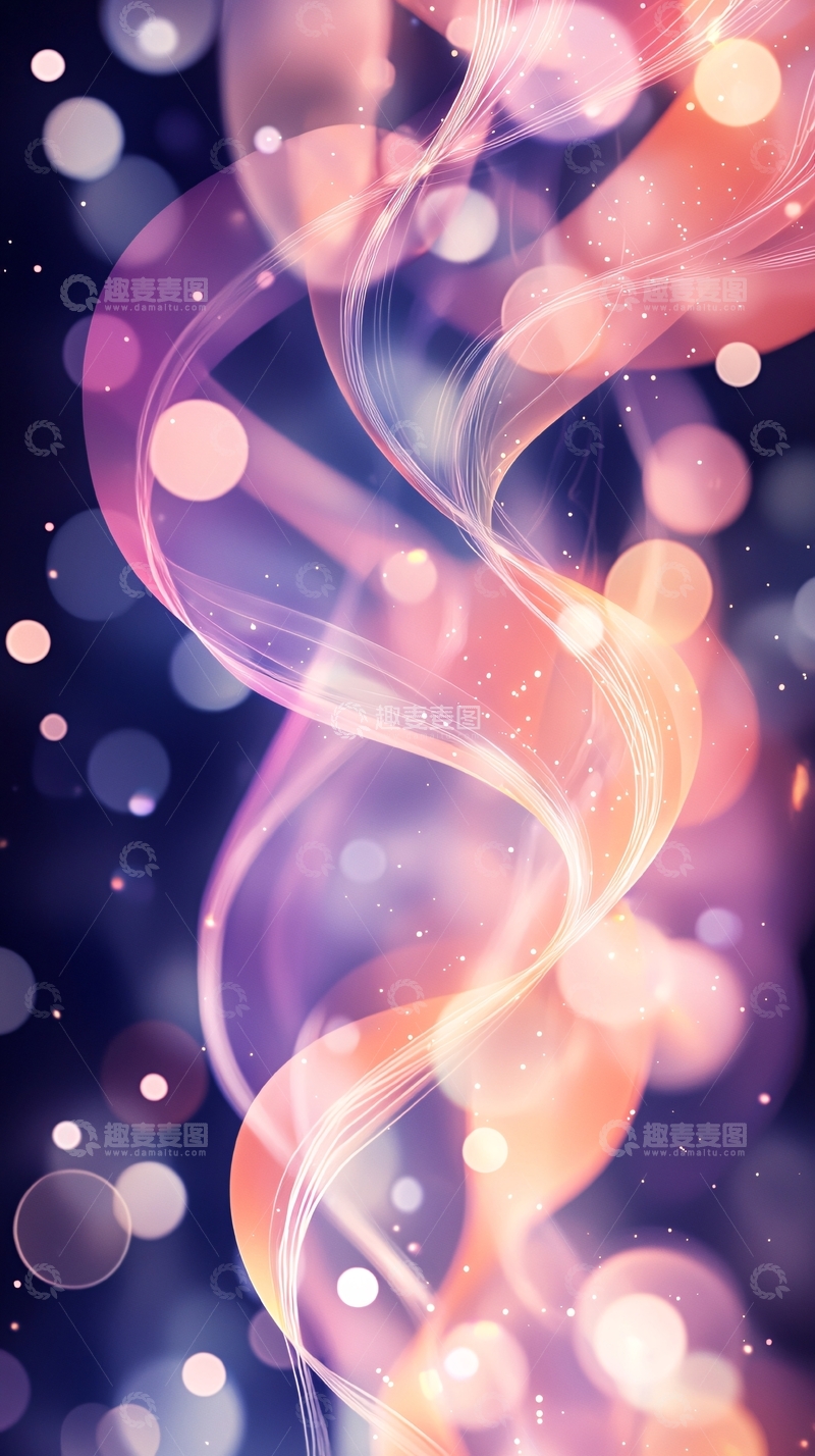 高清大图下载【趣麦麦图】梦幻光波抽象艺术背景