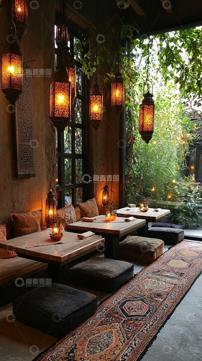 高清大图下载【趣麦麦图】温馨复古咖啡馆室内设计