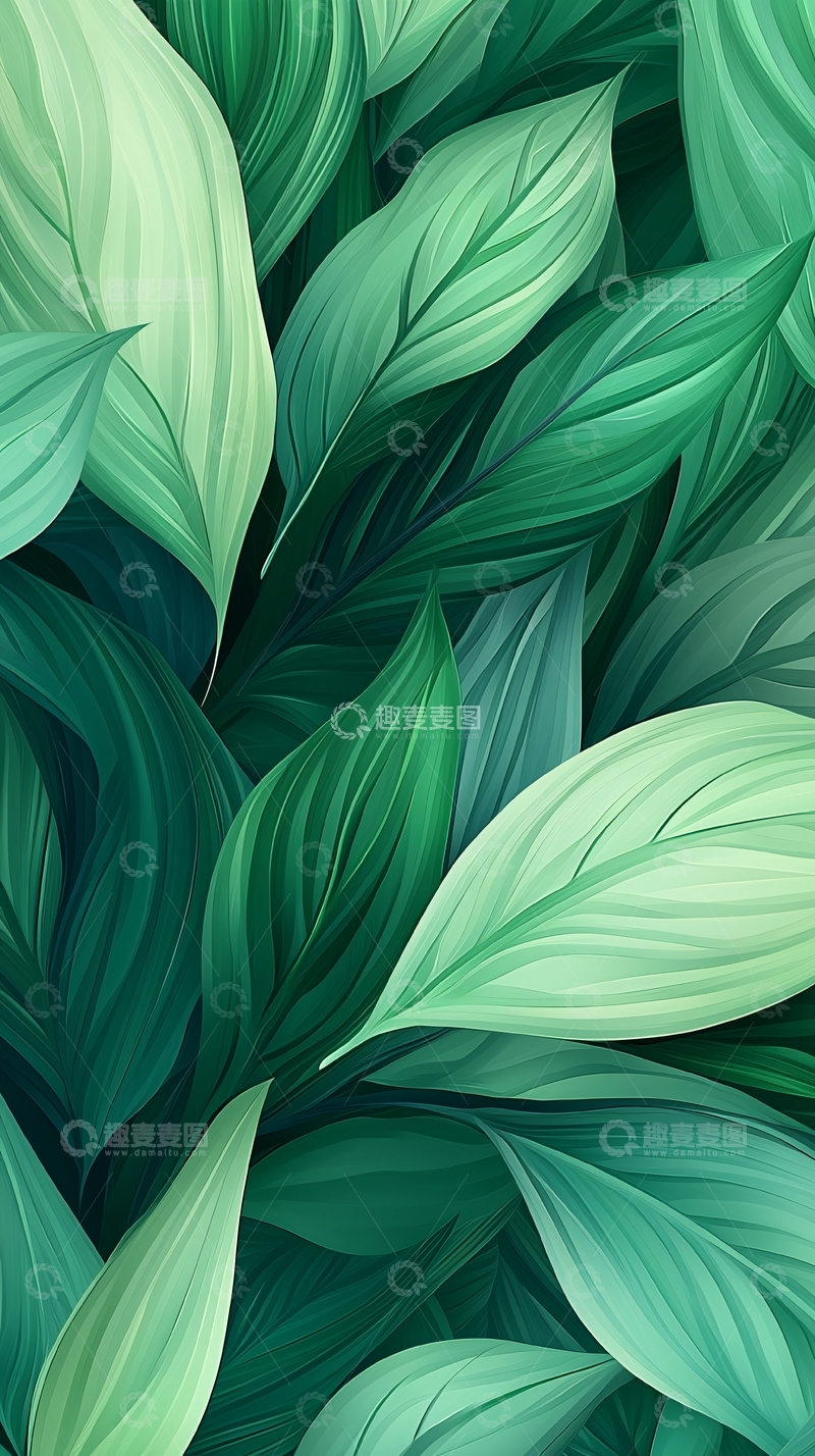 高清大图下载【趣麦麦图】绿色植物叶子纹理背景