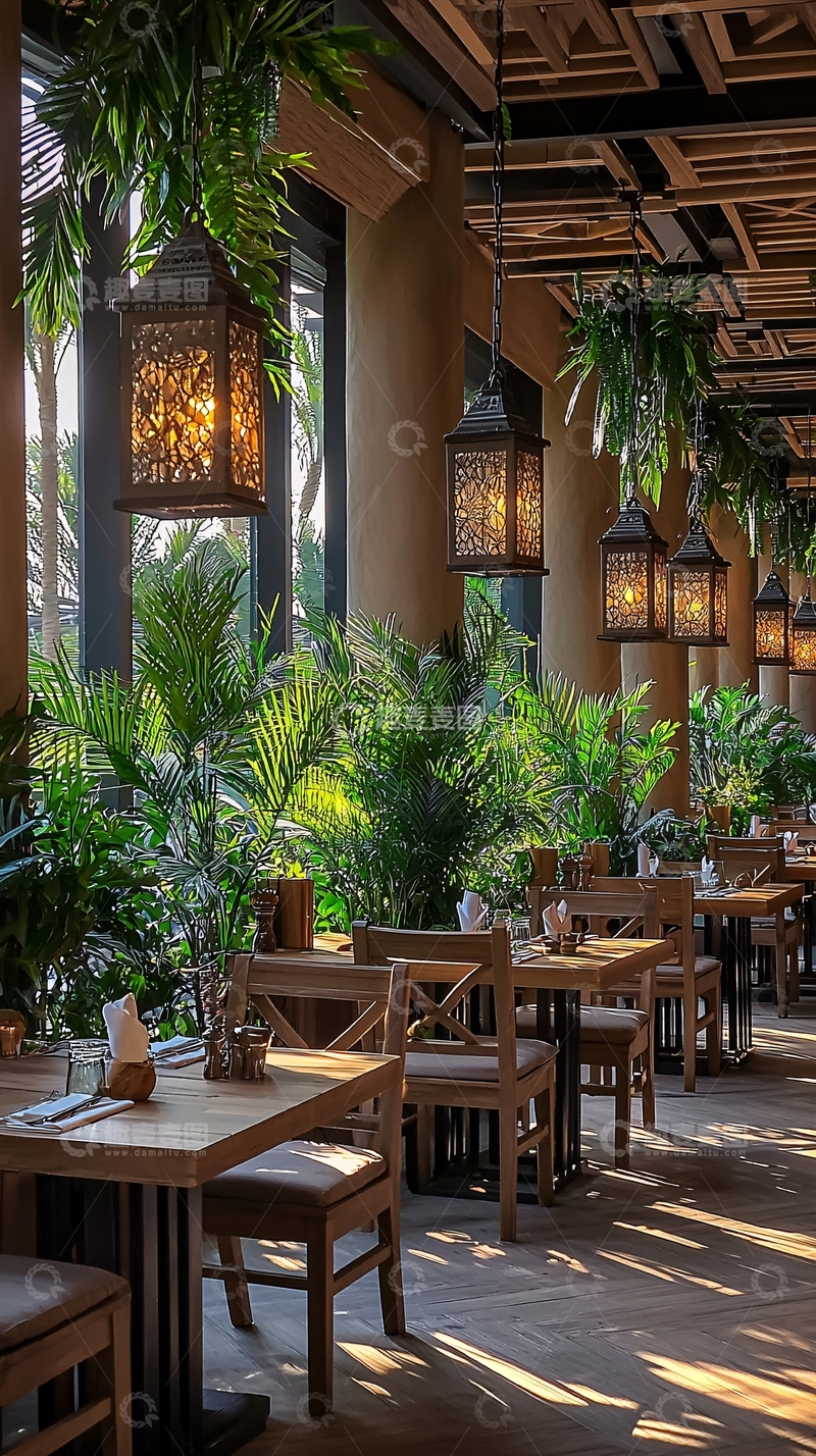 高清大图下载【趣麦麦图】热带风情餐厅室内设计