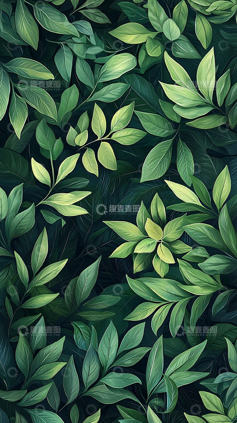 高清大图下载【趣麦麦图】绿色植物叶子背景图