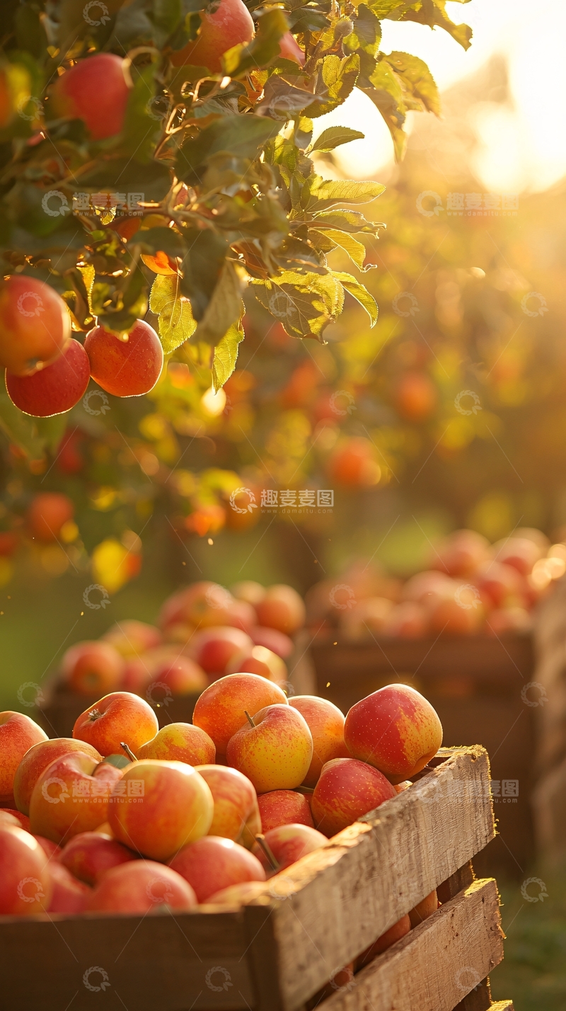 高清大图下载【趣麦麦图】秋日果园丰收苹果