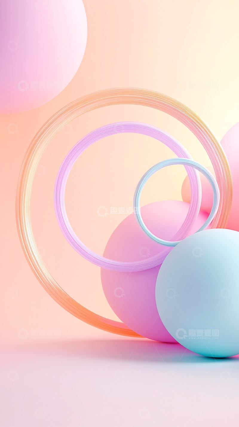 高清大图下载【趣麦麦图】粉色渐变几何抽象背景