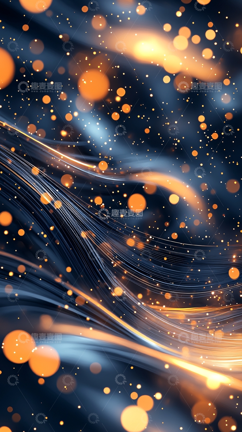 高清大图下载【趣麦麦图】光点流动抽象背景