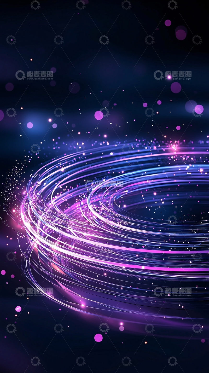 高清大图下载【趣麦麦图】紫色光圈动态壁纸