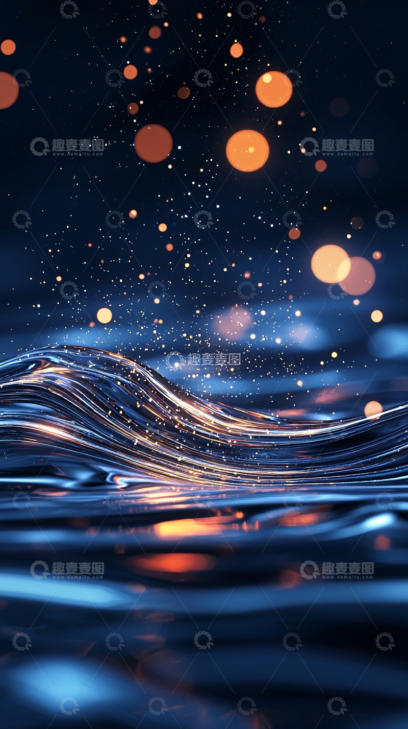 高清大图下载【趣麦麦图】梦幻波光粼粼夜景