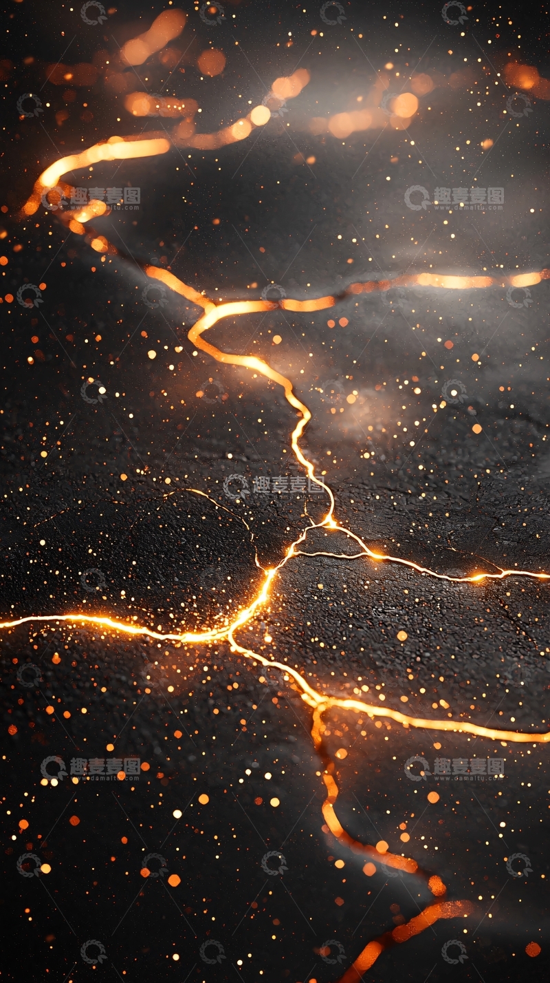 高清大图下载【趣麦麦图】裂纹中的火花背景图
