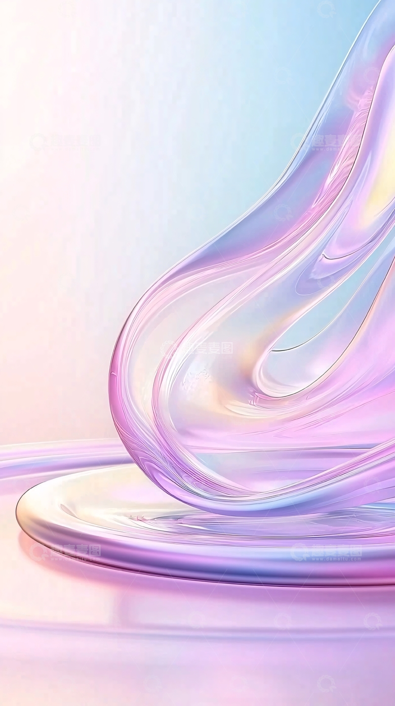 高清大图下载【趣麦麦图】梦幻流动玻璃质感背景