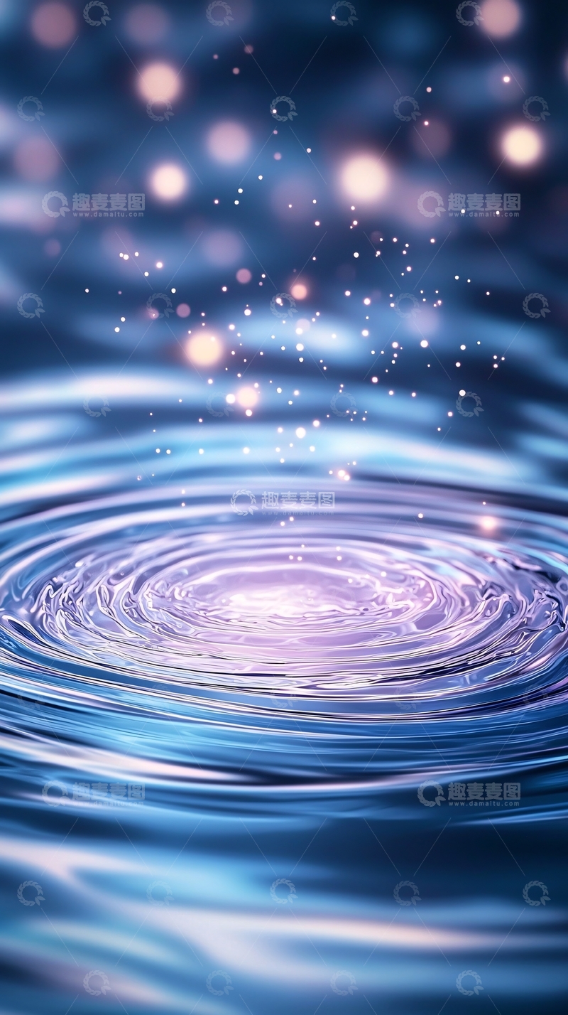 高清大图下载【趣麦麦图】水波涟漪与光点背景