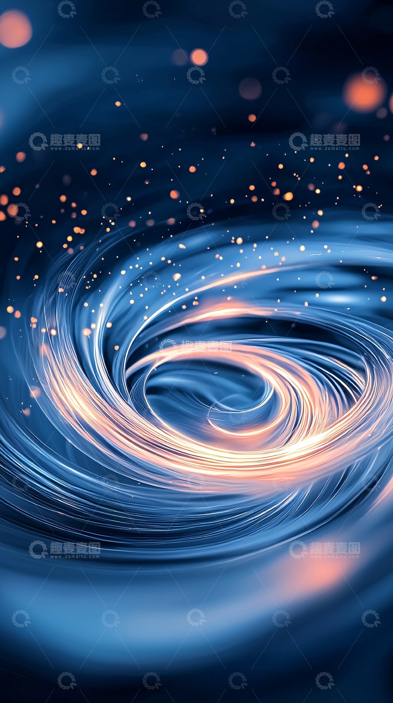 高清大图下载【趣麦麦图】蓝色漩涡光效背景图