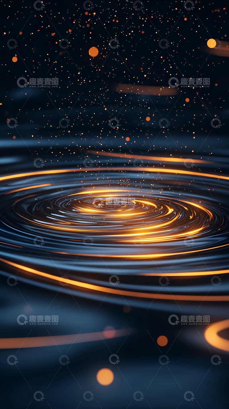 高清大图下载【趣麦麦图】光圈涟漪夜景背景