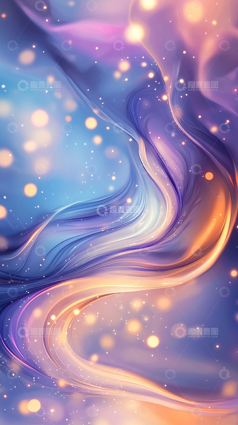高清大图下载【趣麦麦图】梦幻流动光影抽象艺术背景