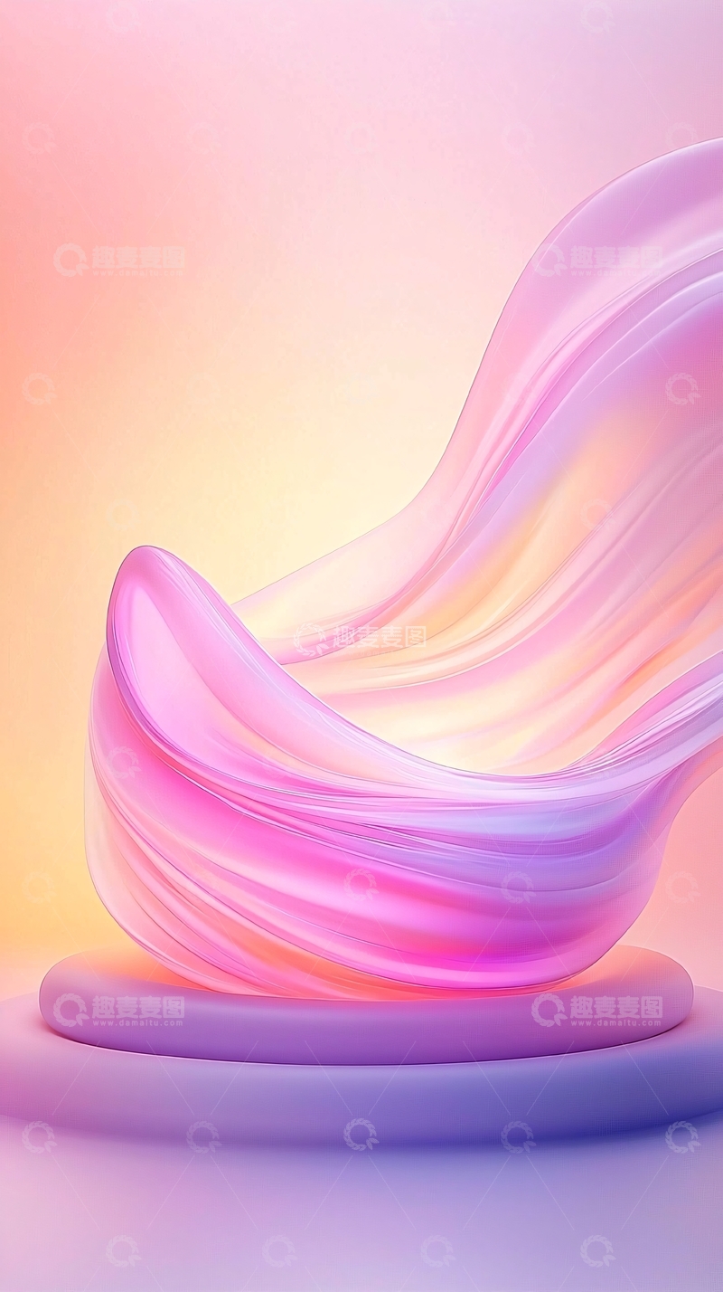 高清大图下载【趣麦麦图】梦幻渐变流动曲线背景