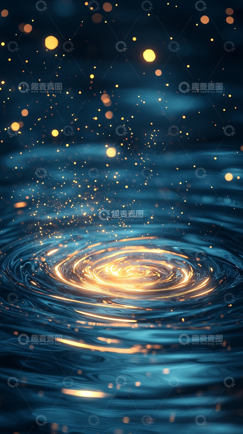 高清大图下载【趣麦麦图】夜空中闪烁的水波漩涡