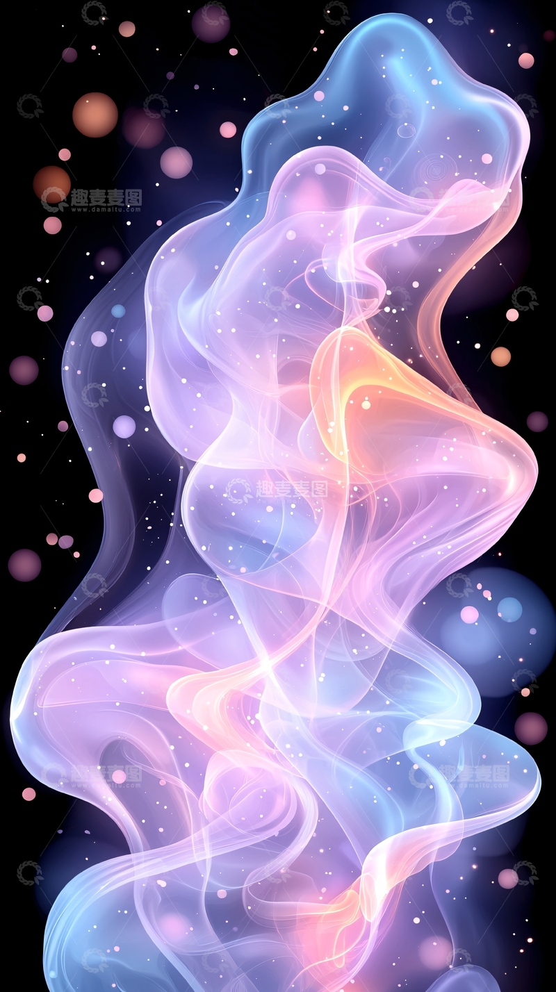 高清大图下载【趣麦麦图】梦幻流动光影抽象艺术背景