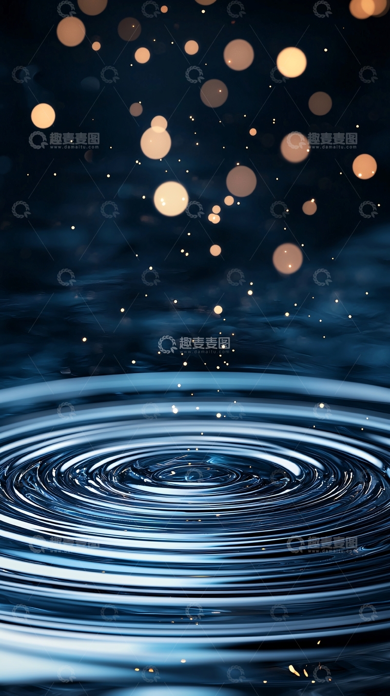 高清大图下载【趣麦麦图】水波涟漪与光点背景