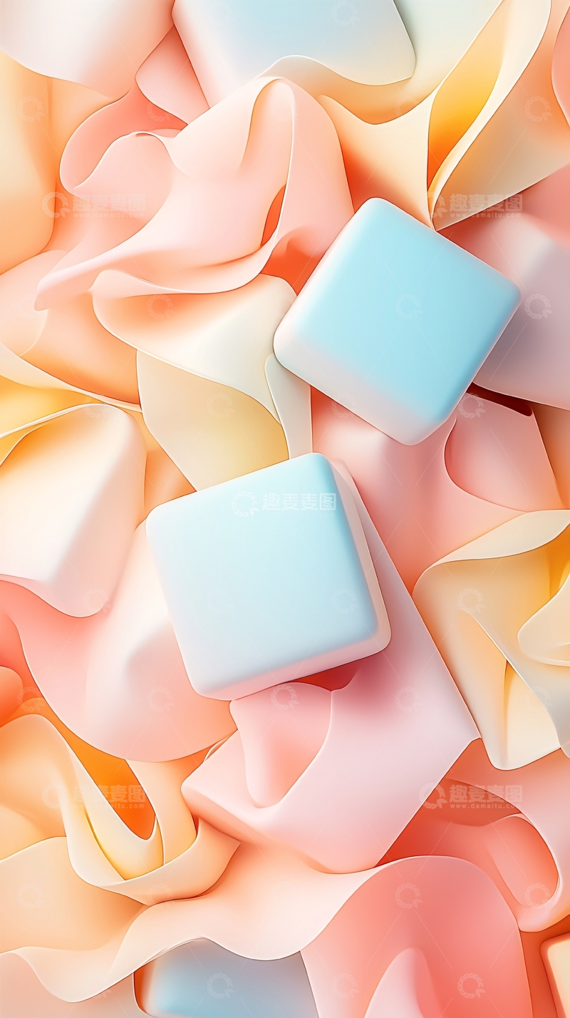 高清大图下载【趣麦麦图】抽象几何与柔和色彩背景