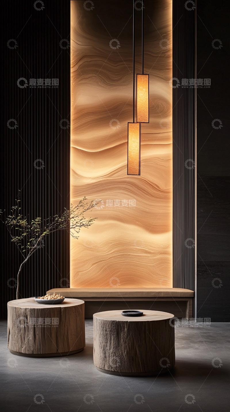 高清大图下载【趣麦麦图】现代简约木质客厅装饰设计