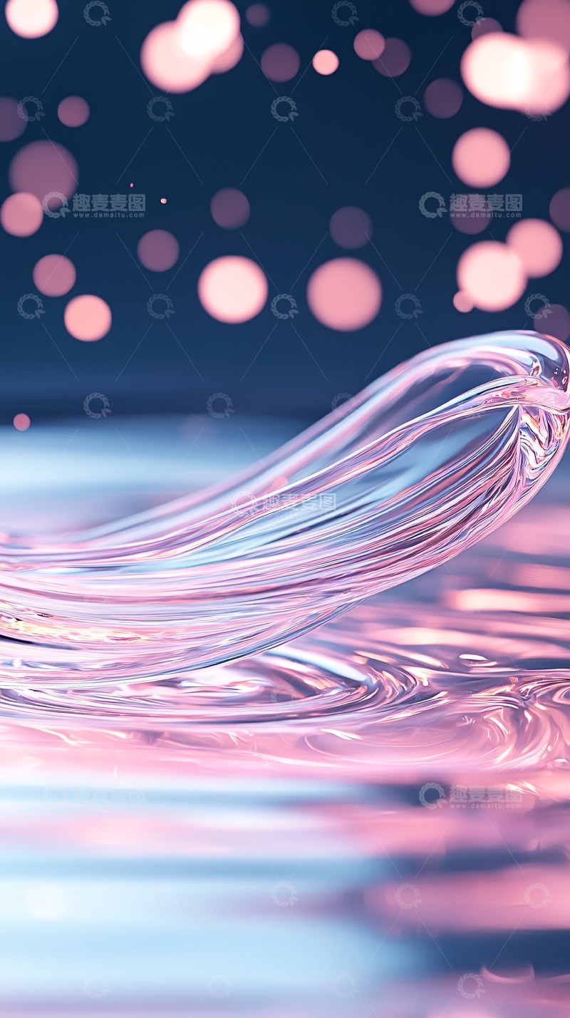 高清大图下载【趣麦麦图】梦幻水波流动光影背景