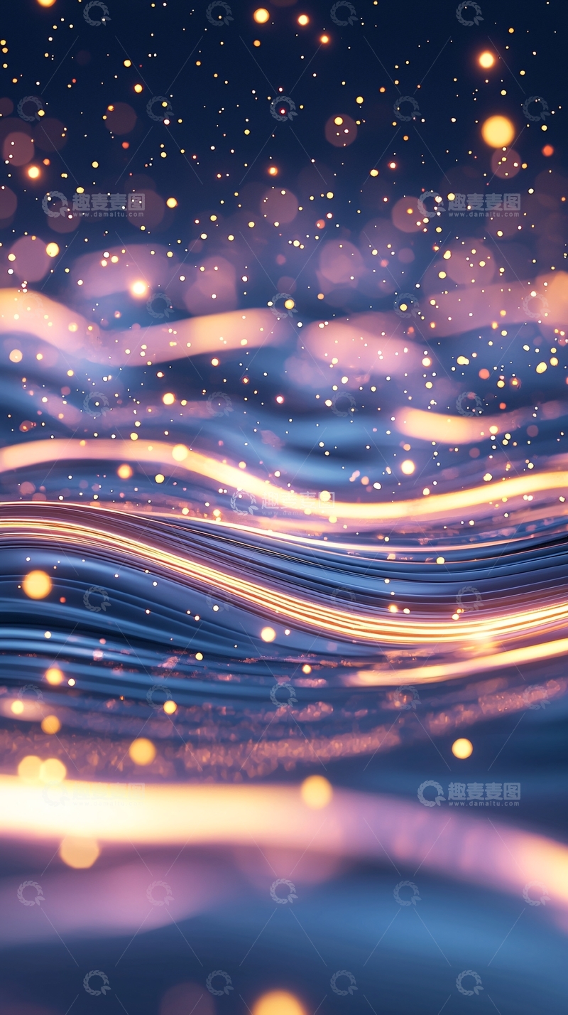 高清大图下载【趣麦麦图】梦幻波光粼粼的夜景