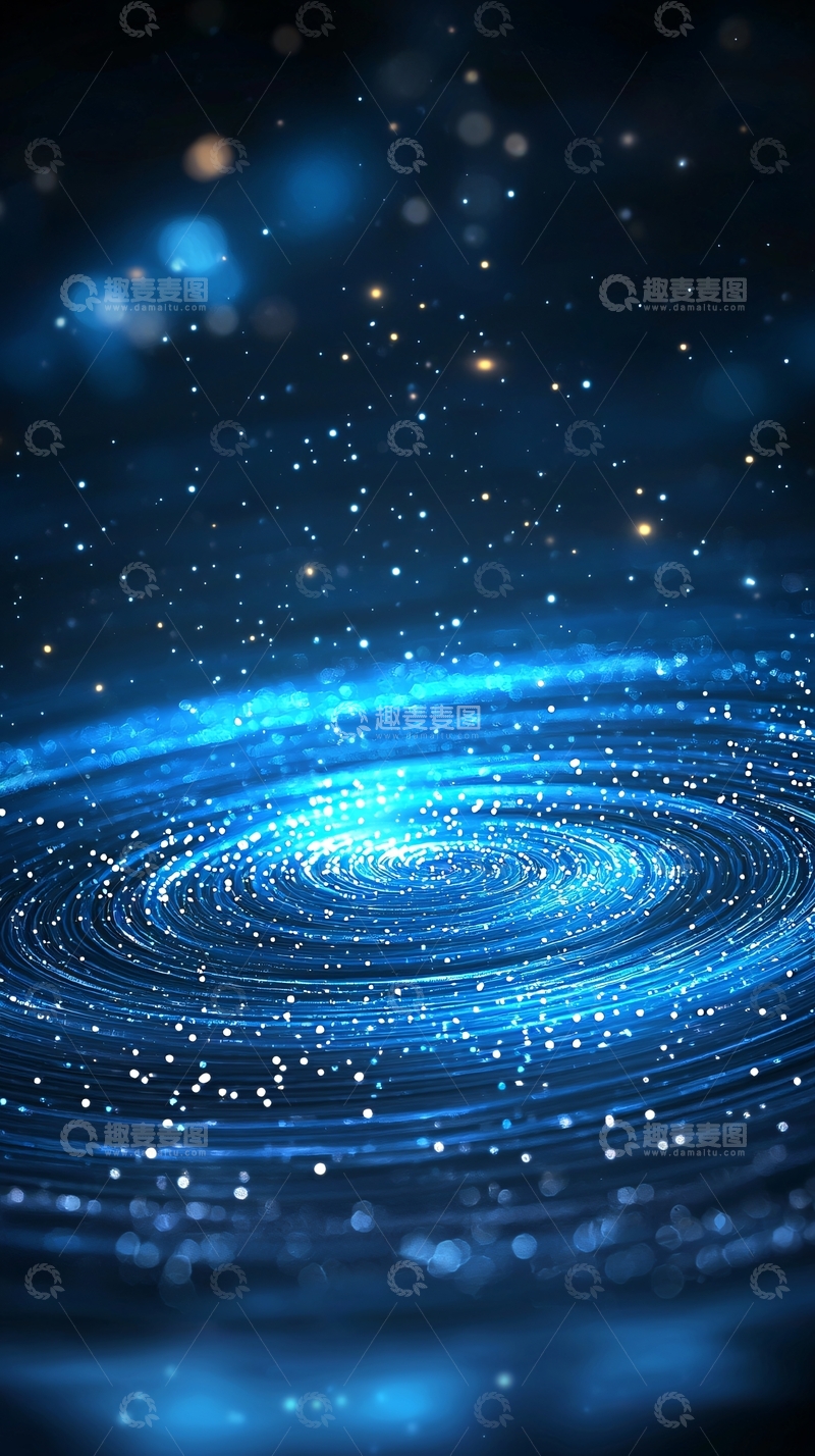 高清大图下载【趣麦麦图】蓝色光圈旋转星空背景