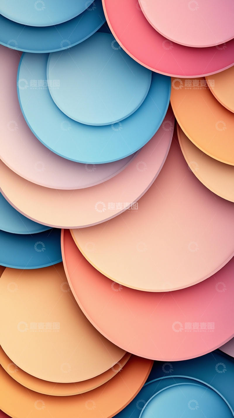 高清大图下载【趣麦麦图】彩色圆盘抽象背景