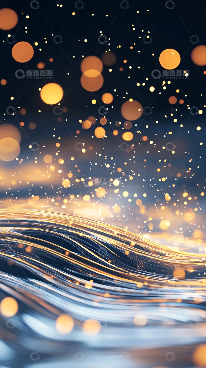 高清大图下载【趣麦麦图】光波流动夜景背景