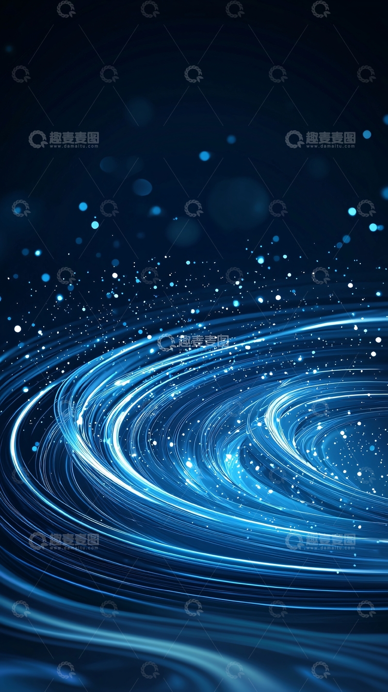 高清大图下载【趣麦麦图】蓝色光带旋转动态背景