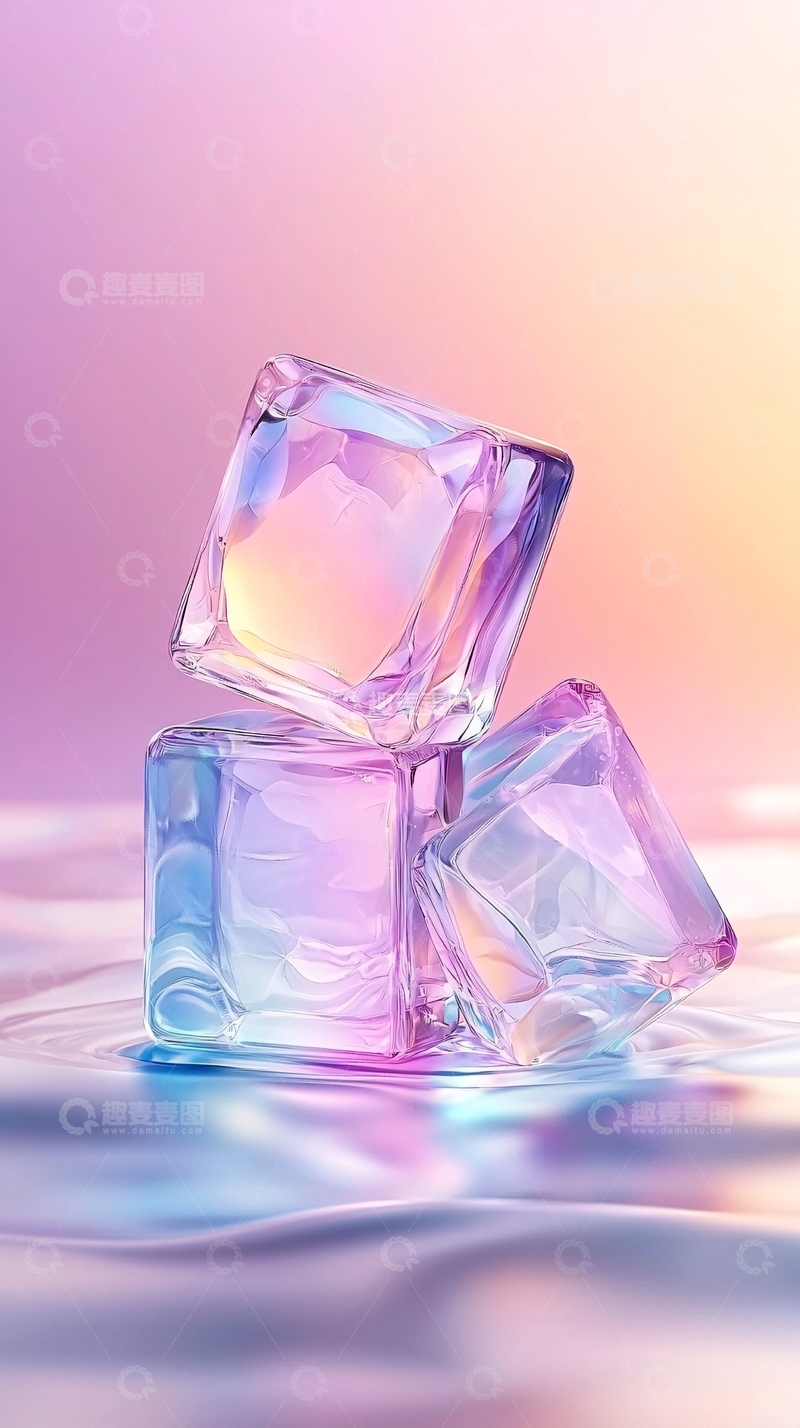 高清大图下载【趣麦麦图】梦幻冰块背景图