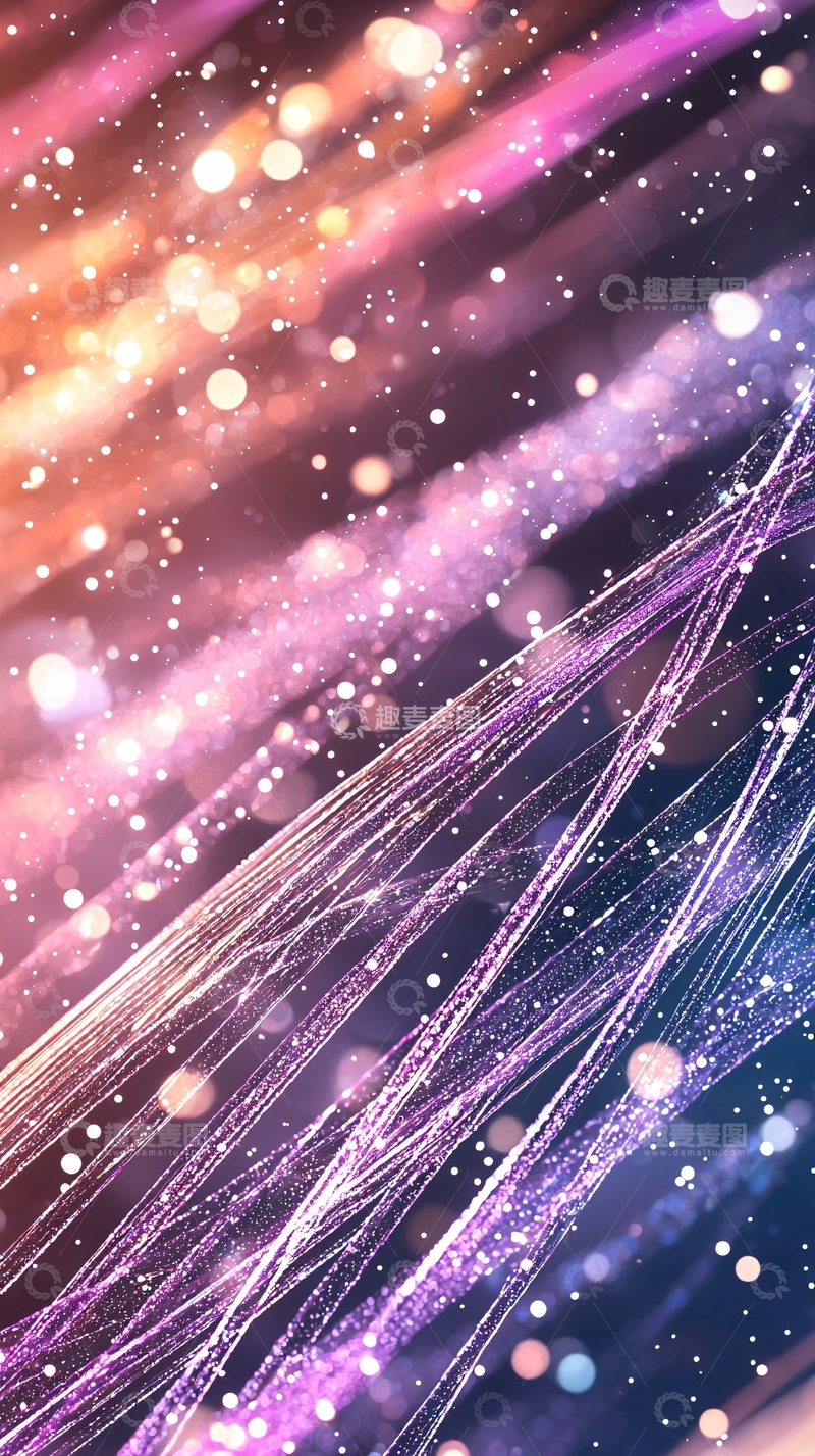 高清大图下载【趣麦麦图】梦幻光带粒子背景