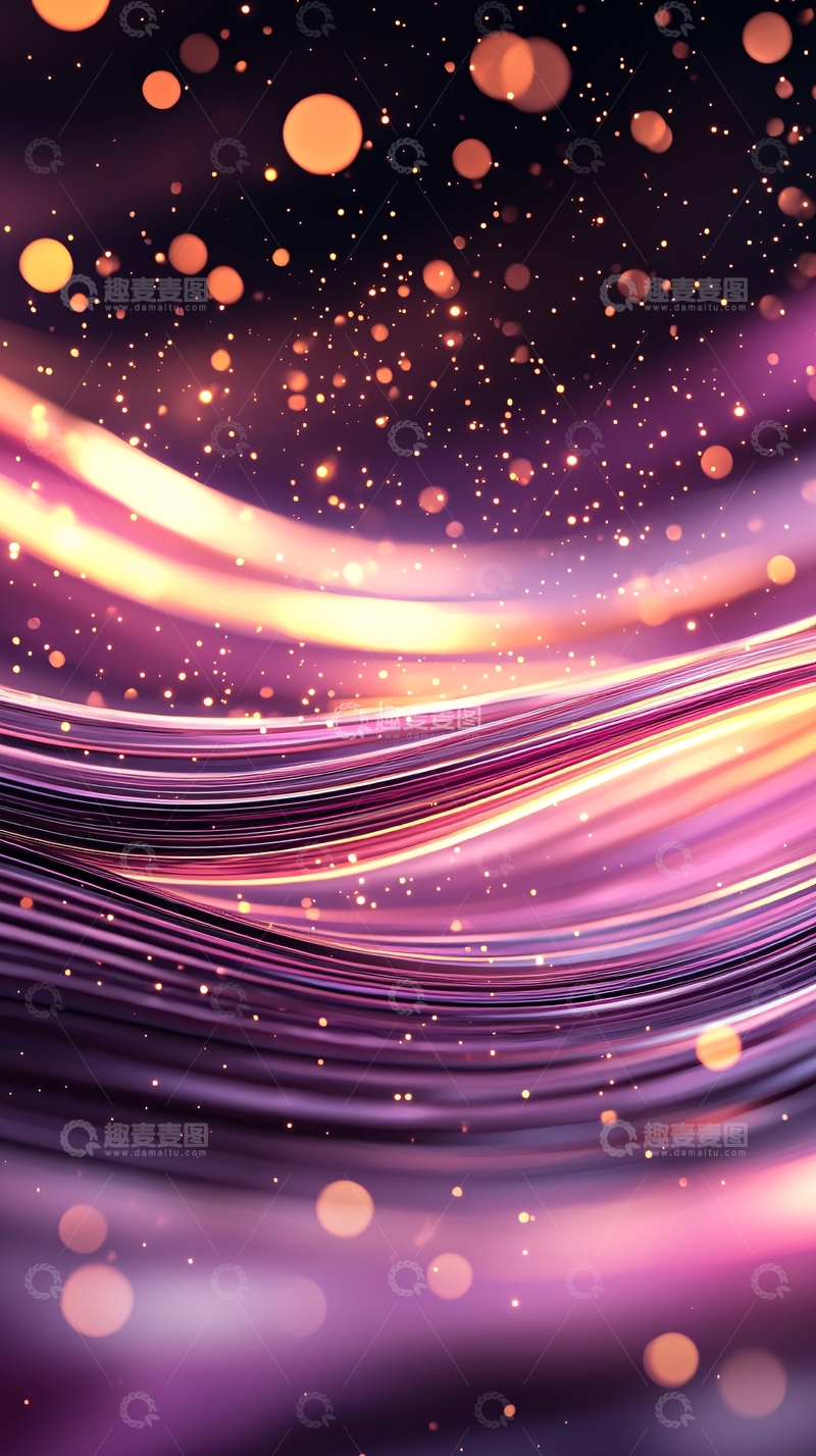 高清大图下载【趣麦麦图】梦幻光波流动背景