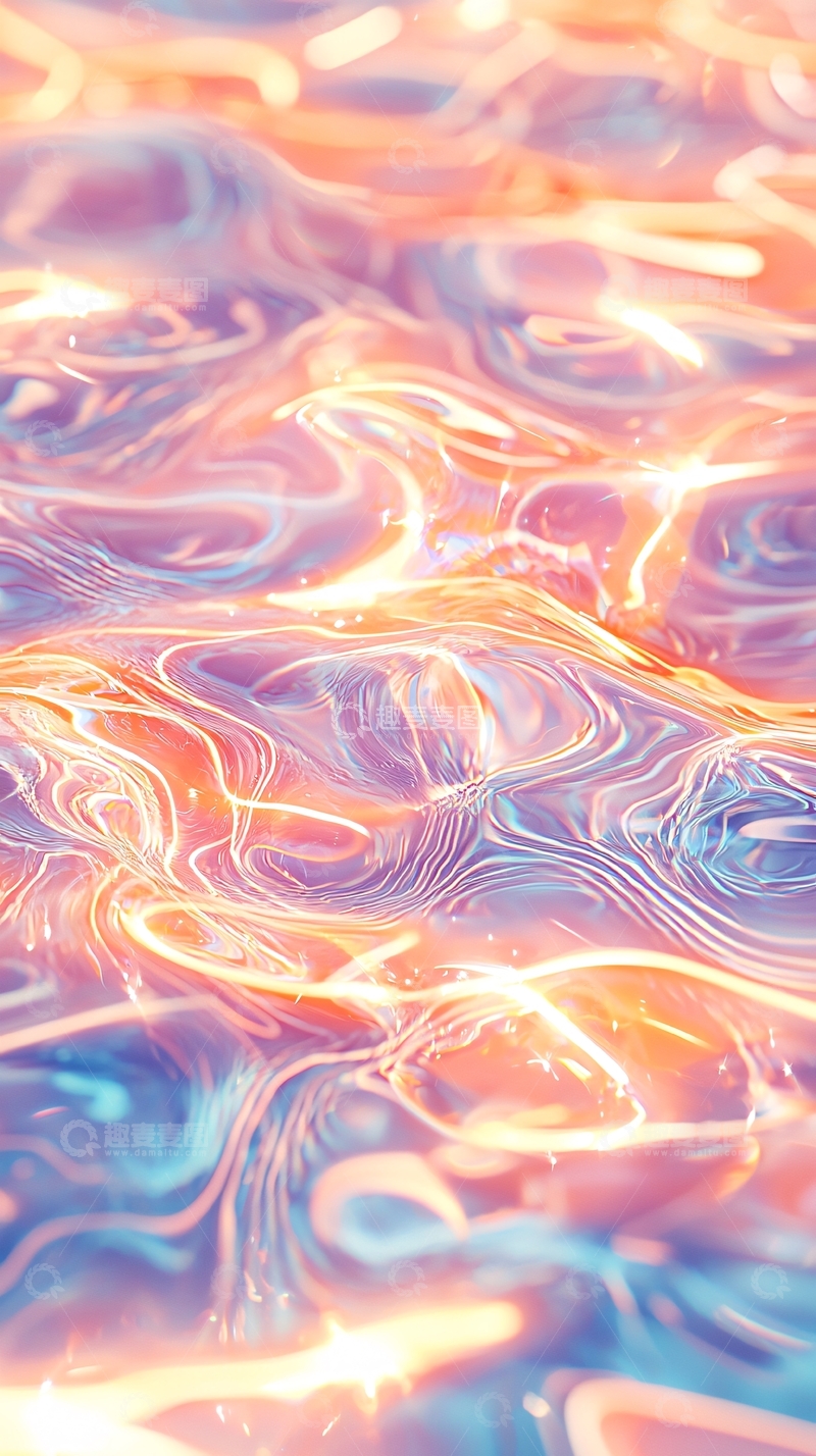 高清大图下载【趣麦麦图】梦幻色彩流动纹理背景